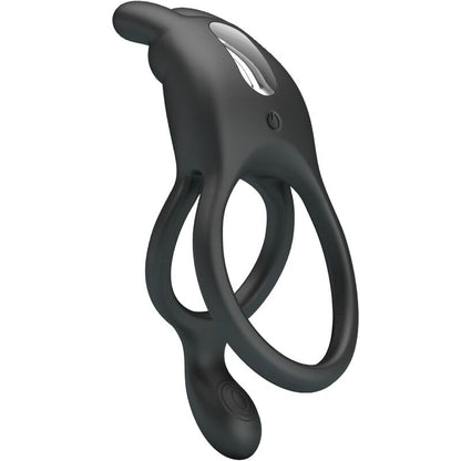 PRETTY LOVE - SETH DOUBLE VIBRATING RING RABBIT 7 VIBRATIONS BLACK - 2
