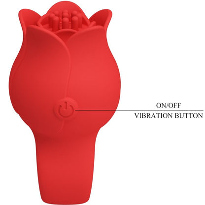PRETTY LOVE - JAE ROSE-SHAPED FINGER VIBRATOR 10 VIBRATIONS RED