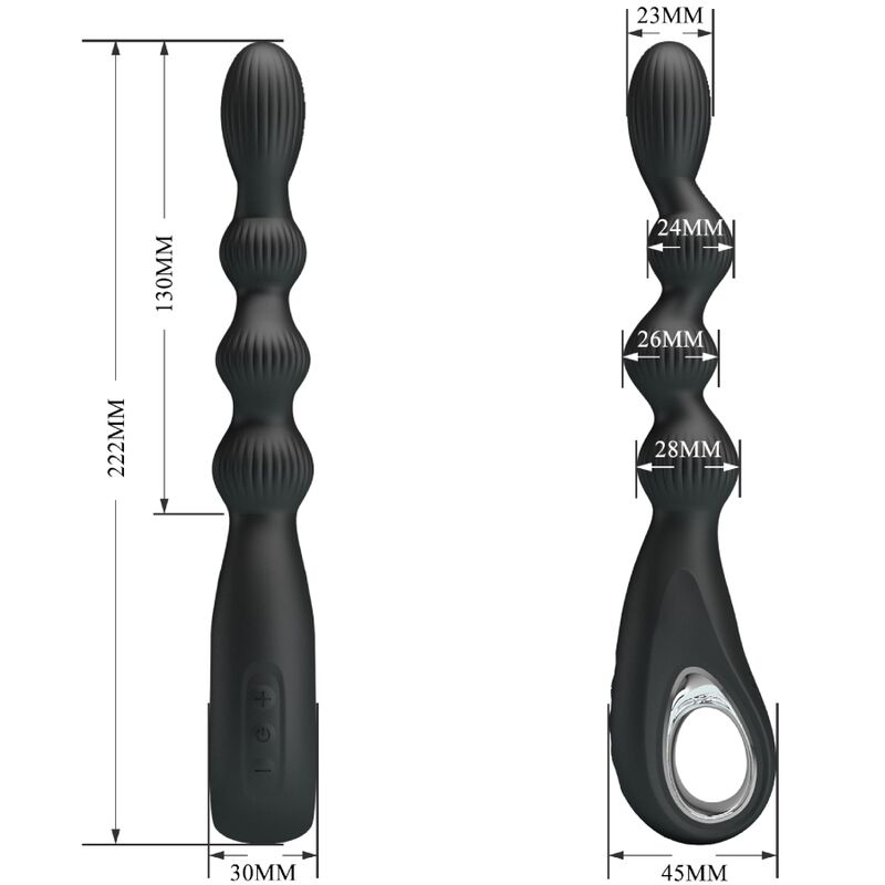 PRETTY LOVE - FEDERER ANAL VIBRATOR 12 VIBRATIONS BLACK - 4