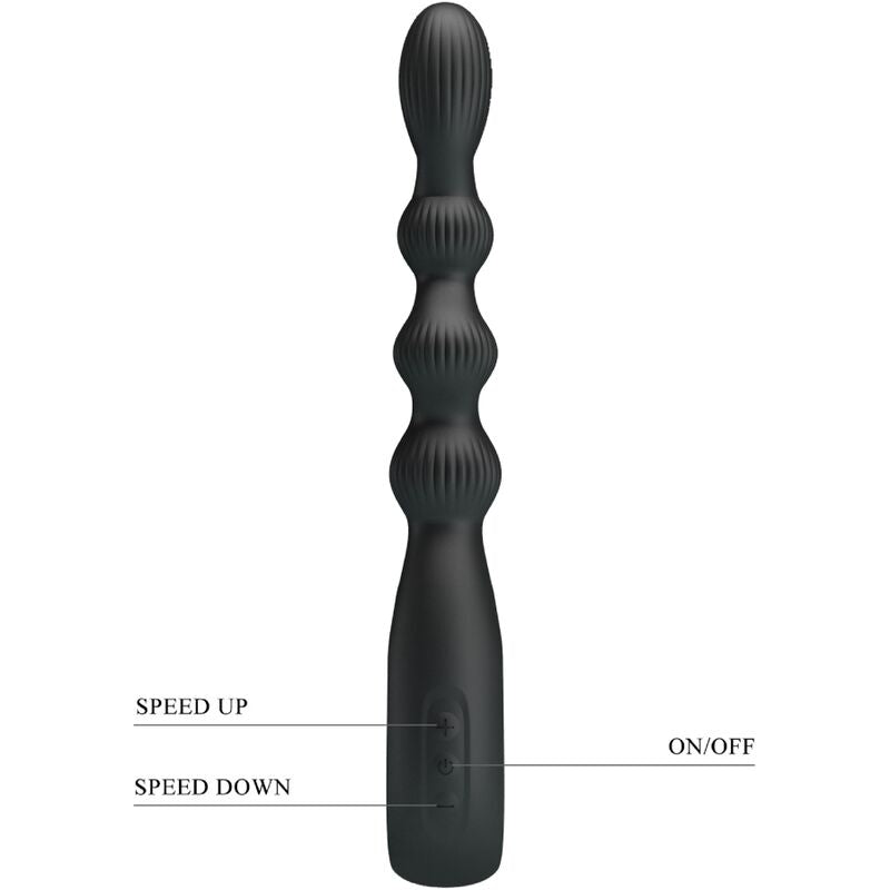 PRETTY LOVE - FEDERER ANAL VIBRATOR 12 VIBRATIONS BLACK - 5