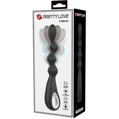 PRETTY LOVE - FEDERER ANAL VIBRATOR 12 VIBRATIONS BLACK - 7