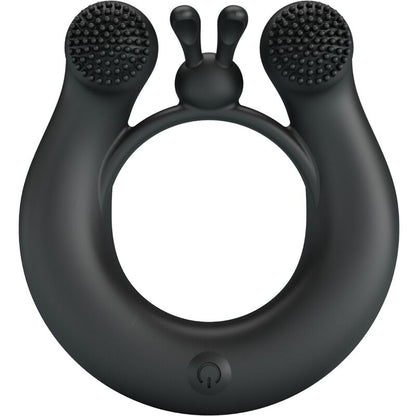 PRETTY LOVE - DAHLIA VIBRATING RING + CLITORIS STIMULATOR 12 VIBRATIONS BLACK - 9