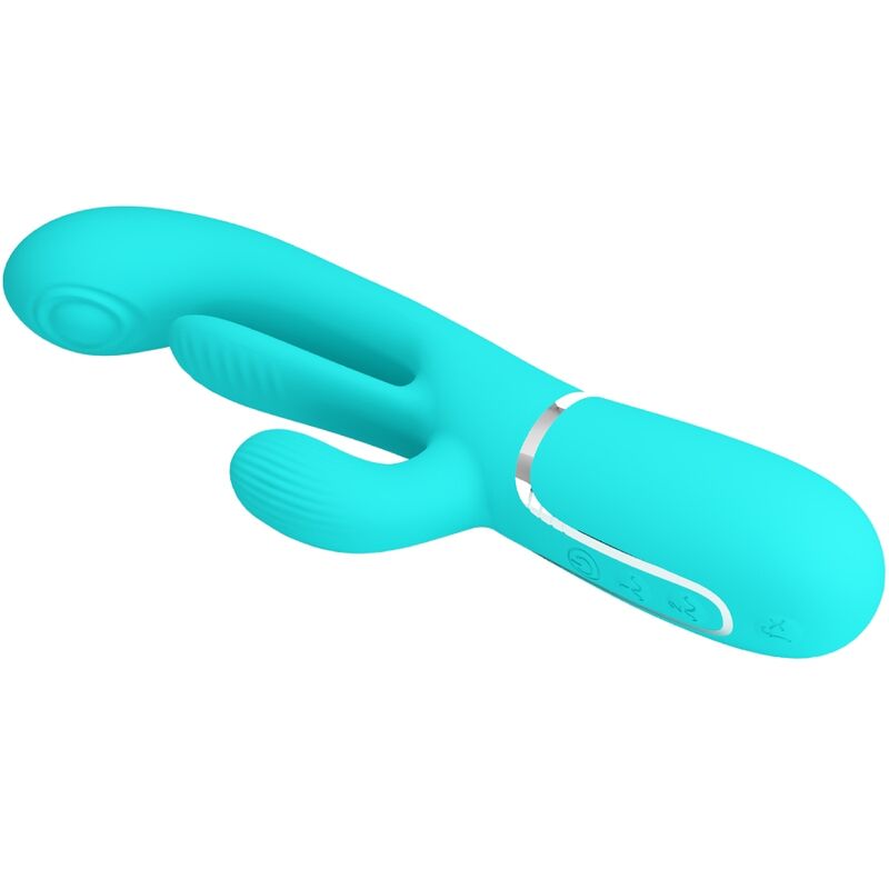 PRETTY LOVE - SHANIA TRIPLE RABBIT MULTIFUNCTION VIBRATOR 3 IN 1 BLUE - 2