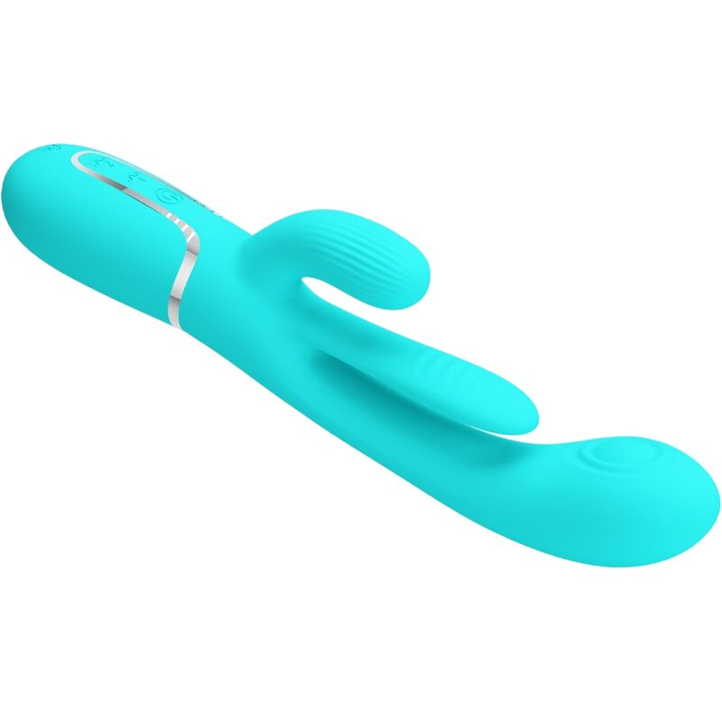 PRETTY LOVE - SHANIA TRIPLE RABBIT MULTIFUNCTION VIBRATOR 3 IN 1 BLUE - 3