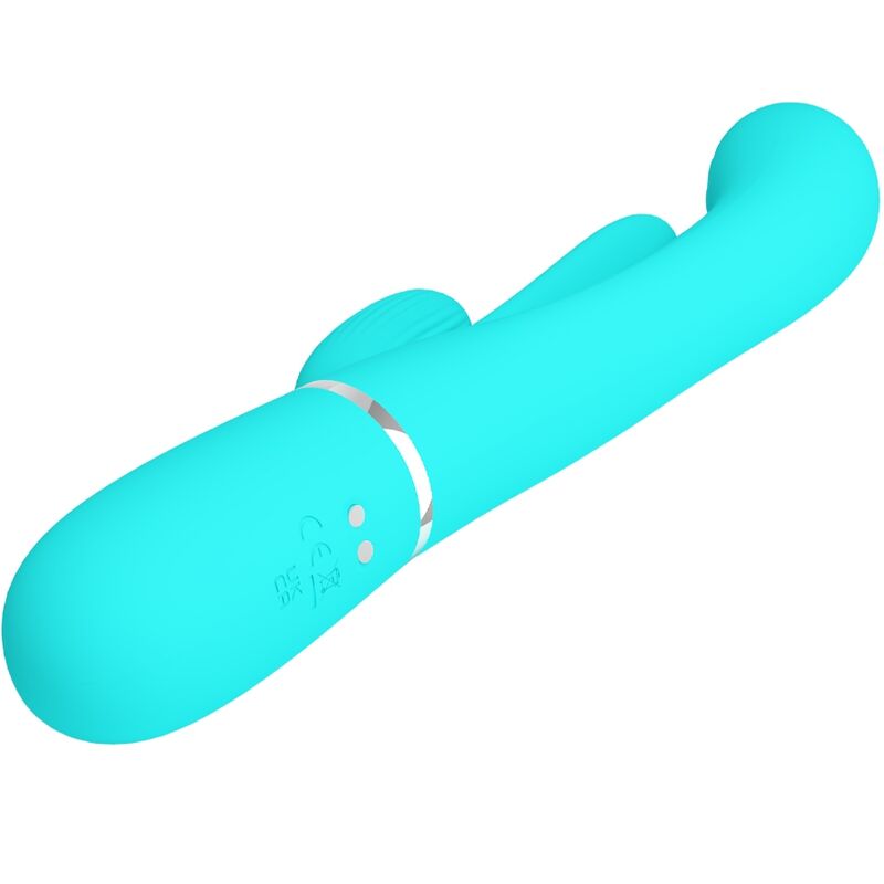 PRETTY LOVE - SHANIA TRIPLE RABBIT MULTIFUNCTION VIBRATOR 3 IN 1 BLUE - 5