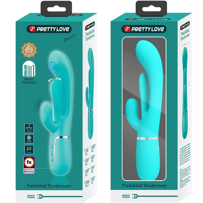 PRETTY LOVE - SHANIA TRIPLE RABBIT MULTIFUNCTION VIBRATOR 3 IN 1 BLUE - 6