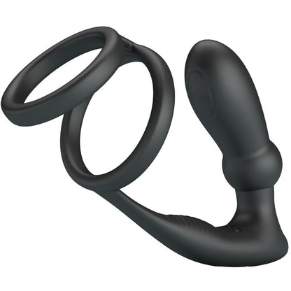 PRETTY LOVE - EMONI PENIS RING + ANAL PLUG 12 VIBRATIONS BLACK - 8