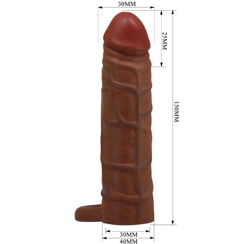 PRETTY LOVE - KAILE PENIS SLEEVE WITH 2.5 CM EXTENSION MULATTO - 5