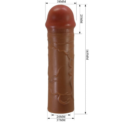 PRETTY LOVE - NILE PENIS SLEEVE WITH 2.5 CM EXTENSION MULATTO - 5