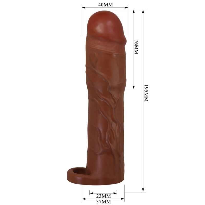 PRETTY LOVE - GERD PENIS SHEATH WITH EXTENSION 7.6 CM MULATTO