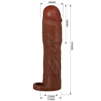 PRETTY LOVE - GERD PENIS SHEATH WITH EXTENSION 7.6 CM MULATTO