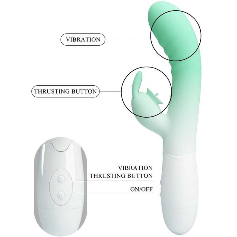 PRETTY LOVE - CERBERUS RABBIT VIBRATOR 30 VIBRATIONS GREEN
