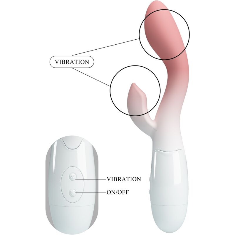PRETTY LOVE - BRIGHTY G-SPOT VIBRATOR + CLITORIS STIMULATOR 30 VIBRATIONS PINK - 4