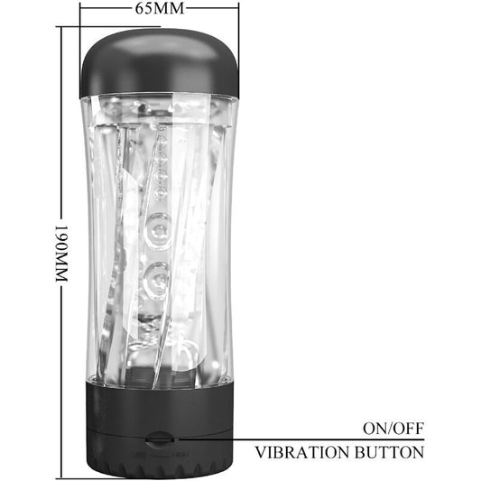 PRETTY LOVE - TAMARA MALE MASTURBATOR MULTI-SPEED VIBRATOR BLACK - 1