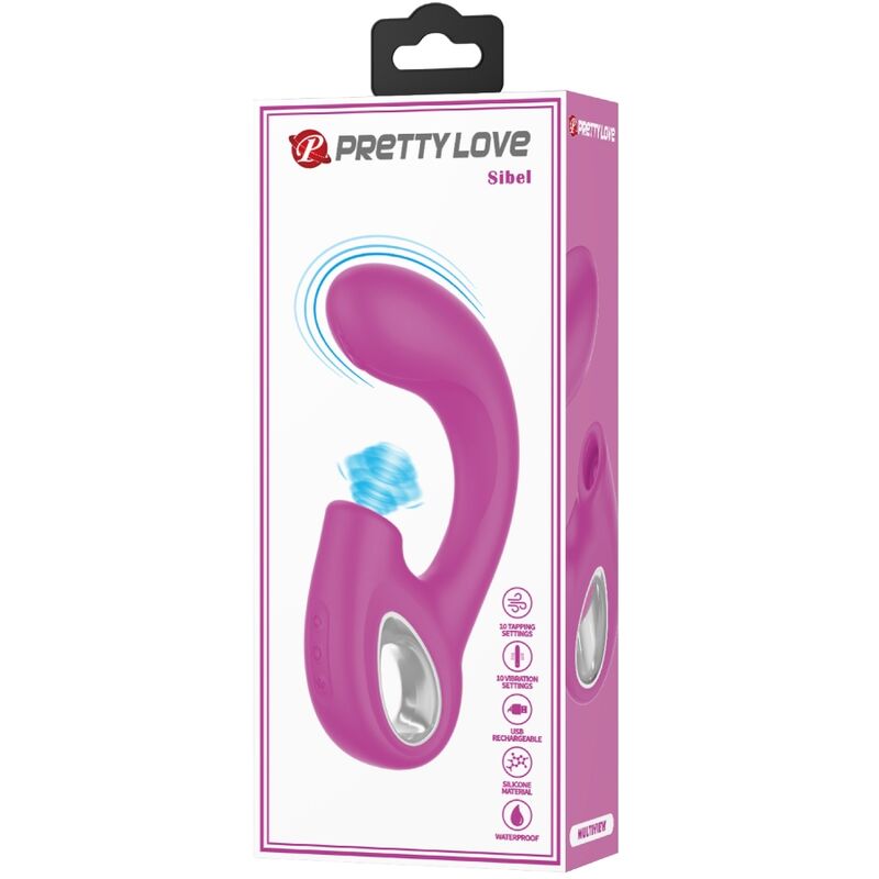 PRETTY LOVE - SIBEL SIBEL G-SPOT VIBRATOR + CLITORAL STIMULATOR 10 VIBRATIONS PURPLE