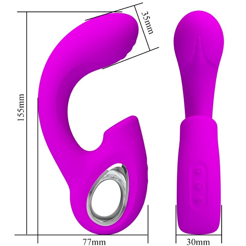 PRETTY LOVE - SIBEL SIBEL G-SPOT VIBRATOR + CLITORAL STIMULATOR 10 VIBRATIONS PURPLE