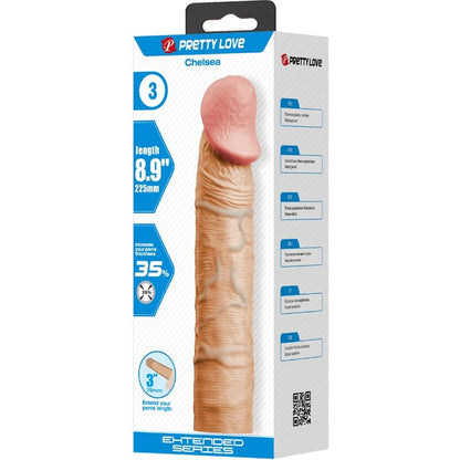 PRETTY LOVE - CHELSEA PENIS SHEATH WITH 3" EXTENSION FLESH