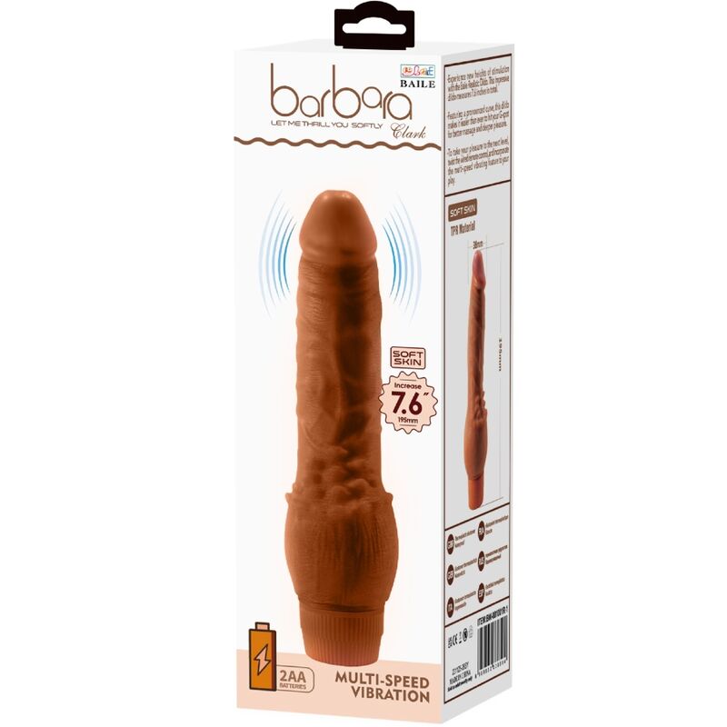 BAILE - BARBARA REALISTIC VIBRATOR 19.5 CM MULATTO - 3