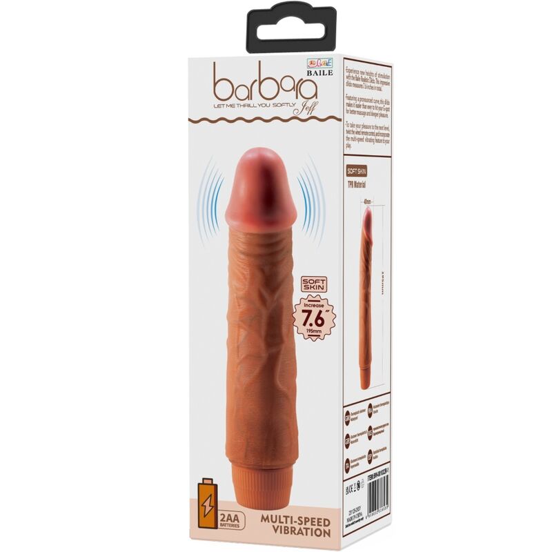 BAILE - JEFF REALISTIC VIBRATOR 19.5 CM MULATTO - 5