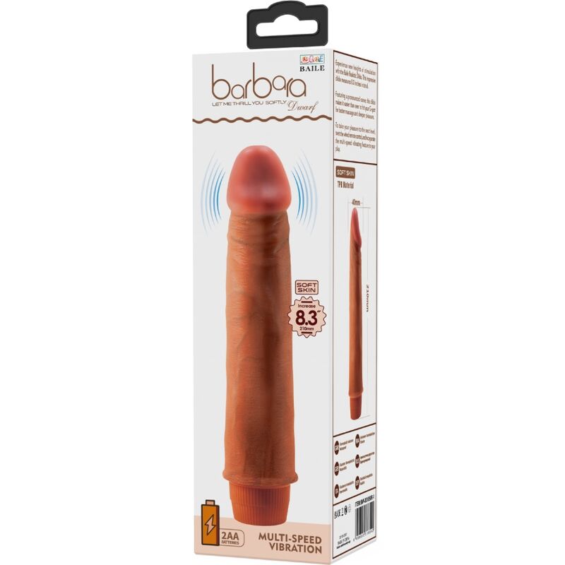 BAILE - DWARF REALISTIC VIBRATOR 21 CM MULATTO - 6