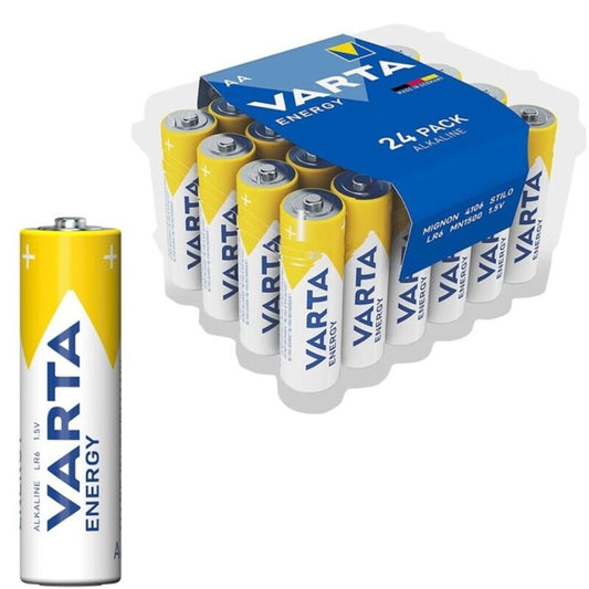 VARTA - ENERGY ALKALINE BATTERY AA LR6 PACK*24 BATTERIES - 1