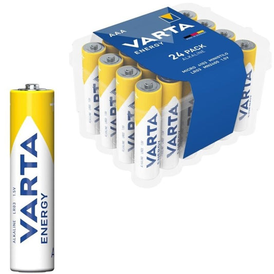 VARTA - ENERGY ALKALINE BATTERY AAA LR03 PACK*24 BATTERIES - 1
