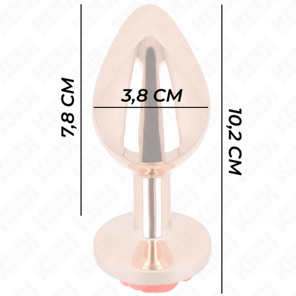 KINK - PINK GOLD ANAL PLUG WITH RED ROSE L - 3
