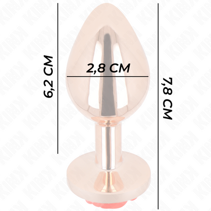 KINK - PINK GOLD ANAL PLUG WITH RED ROSE S - 2