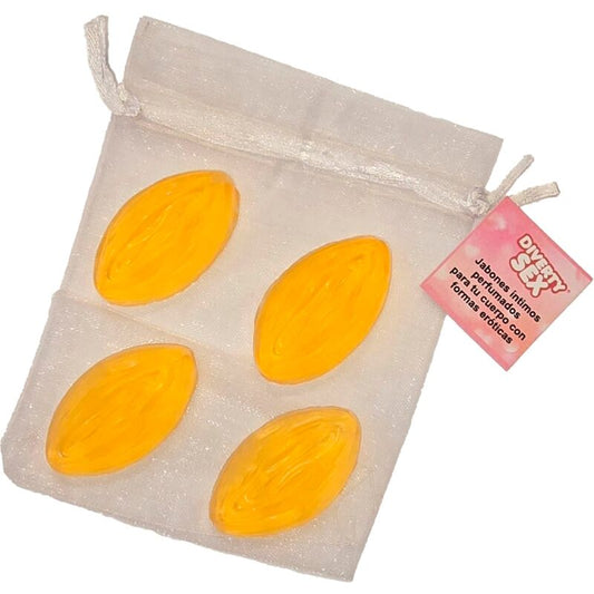 DIABLO PICANTE - 4 MINI VAGINA SHAPED SOAPS YELLOW - 1
