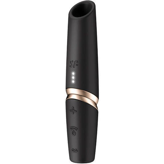 SATISFYER - PERFECT KISS WAVE CLITORIS STIMULATOR BLACK / GOLD - 1