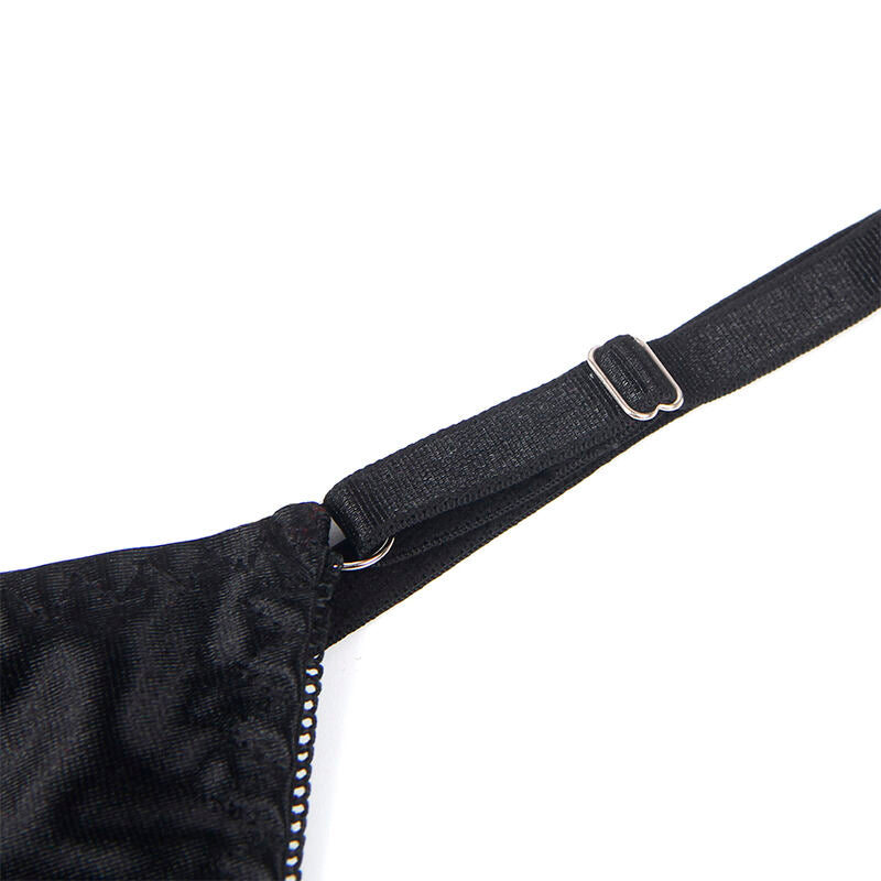 SUBBLIME - 955205 ADJUSTABLE BLACK BOW BRA SET L/XL