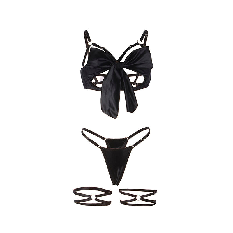 SUBBLIME - 955205 BRA SET WITH ADJUSTABLE BLACK BOW L/XL - 8