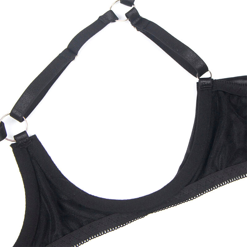 SUBBLIME - 955205 ADJUSTABLE BLACK BOW BRA SET L/XL
