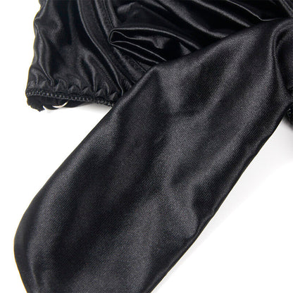 SUBBLIME - 955205 ADJUSTABLE BLACK BOW BRA SET L/XL