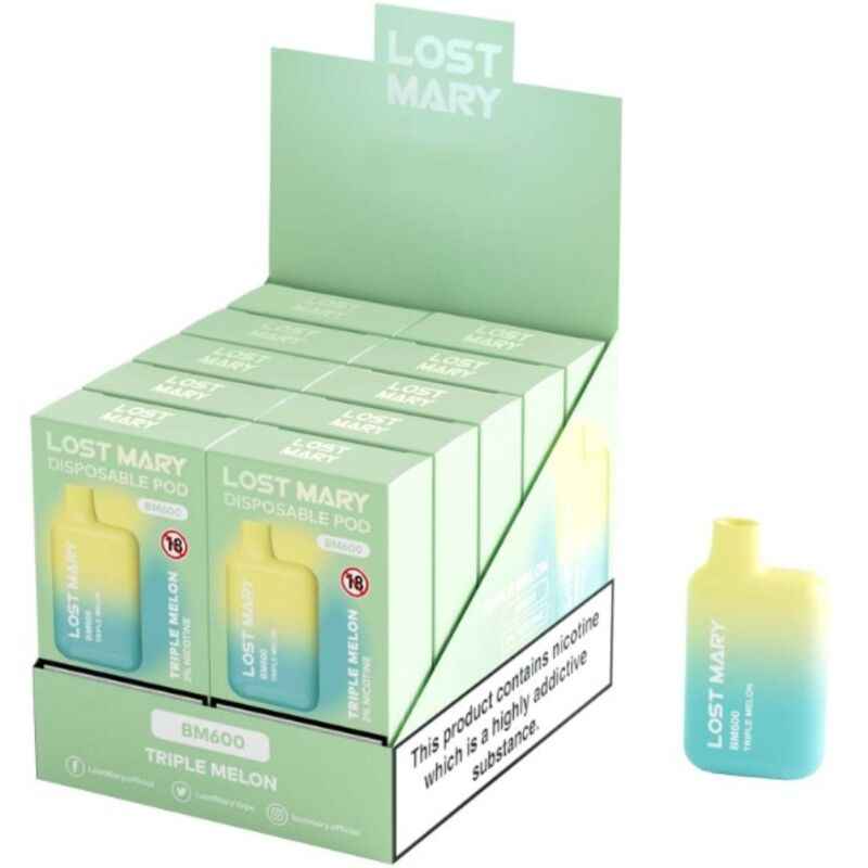 LOST MARY - BM600 NICOTINA VAPER 2% MONOUSO TRIPLO MELONE