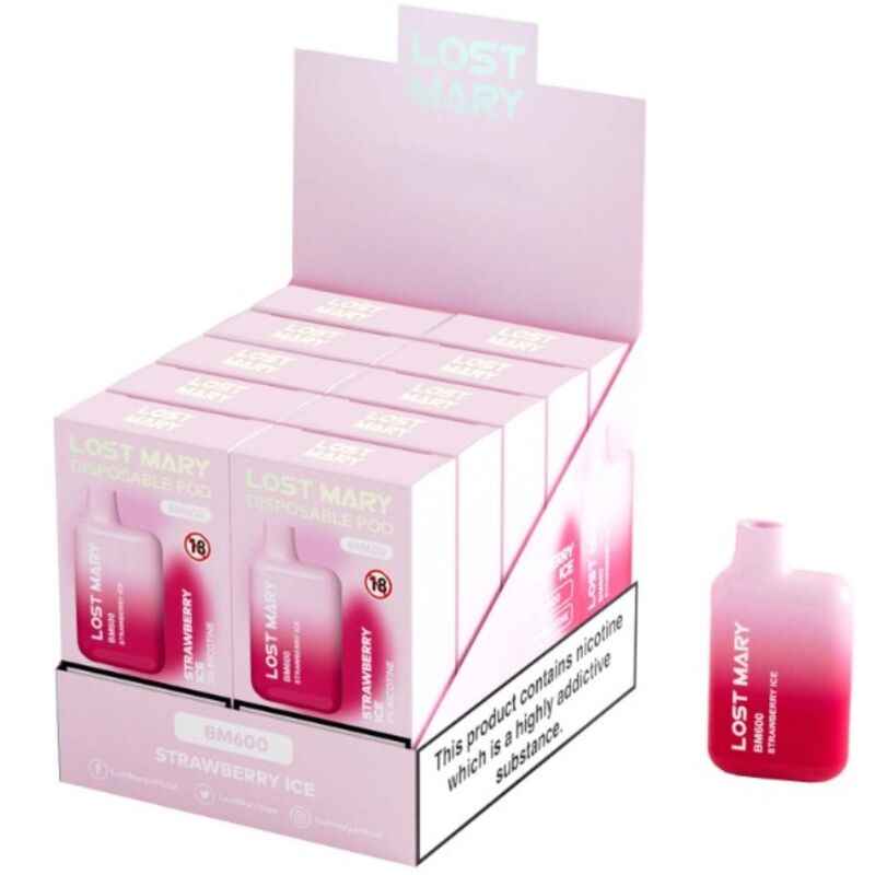 LOST MARY - BM600 NICOTINA VAPER 2% MONOUSO FRAGOLA GHIACCIO