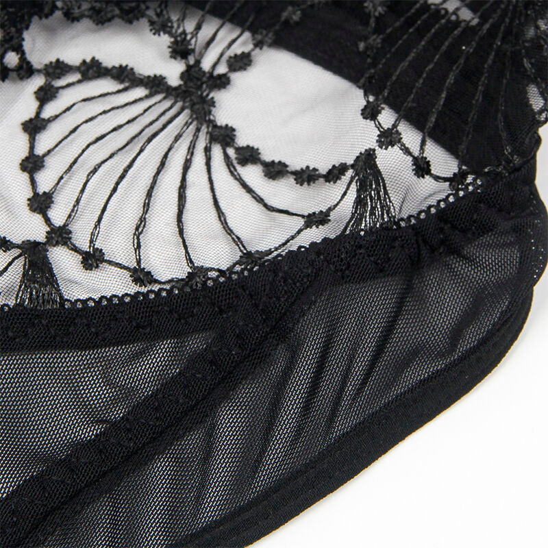 SUBBLIME - 955229 TRANSPARENT BODYSUIT WITH HOLLOW LACE BLACK L/XL - 7