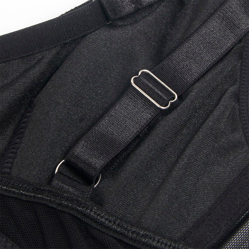 SUBBLIME - 955243 BLACK BONDAGE BRA WITH GARTER L/XL