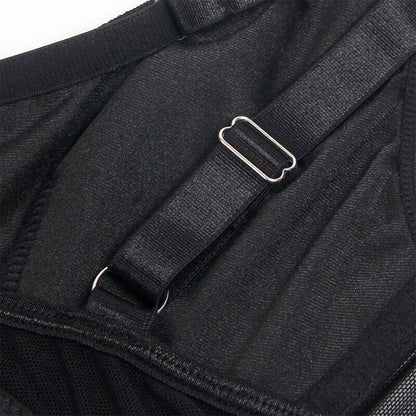 SUBBLIME - 955243 BLACK BONDAGE BRA WITH GARTER L/XL