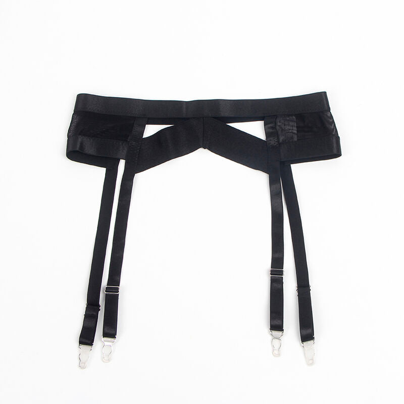 SUBBLIME - 955243 BLACK BONDAGE BRA WITH GARTER SET L/XL - 8