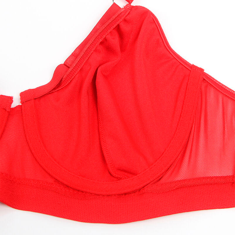 SUBBLIME - 955267 RED BONDAGE BRA WITH GARTER SET L/XL - 8