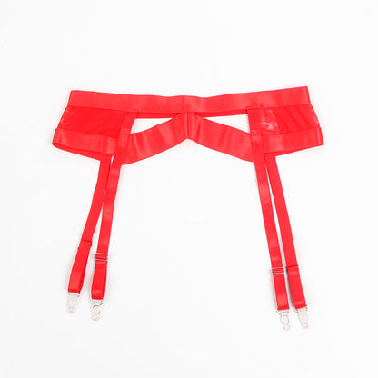 SUBBLIME - 955267 RED BONDAGE BRA WITH GARTER SET L/XL - 9