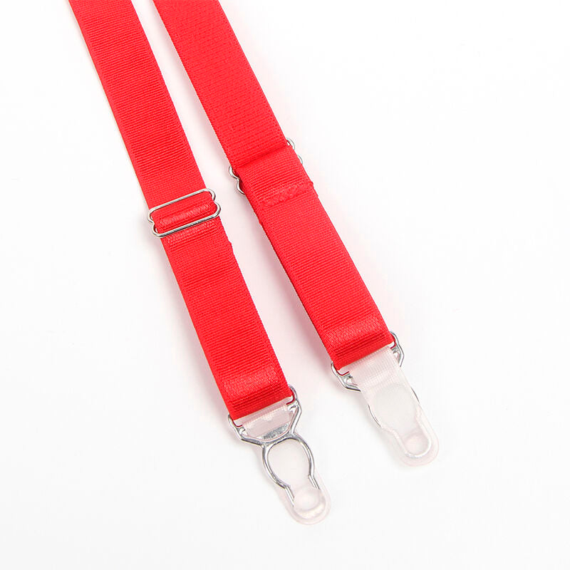 SUBBLIME - 955267 RED BONDAGE BRA WITH GARTER SET L/XL - 7