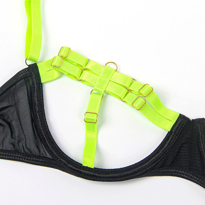 SUBBLIME - 955274 BRA SET WITH NECKLACE AND LEG DETAILS FLUORESCENT GREEN S/M - 8