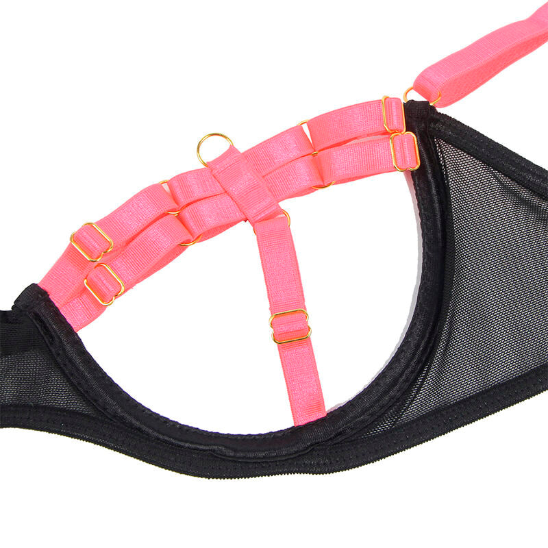 SUBBLIME - 955304 BRA SET WITH NECKLACE AND LEG DETAILS FLUORESCENT PINK L/XL - 8