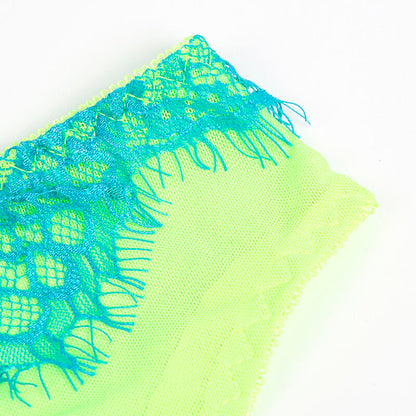 SUBBLIME - 955311 SET OF BRA WITH LACE AND GARTER LINES GREEN AND BLUE S/M - 9