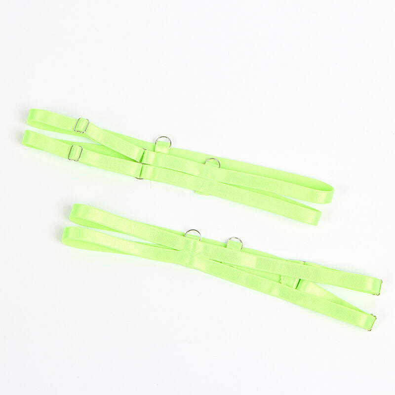 SUBBLIME - 955328 COMPLETE BRA WITH LACE AND GARTER LINES GREEN AND BLUE L/XL