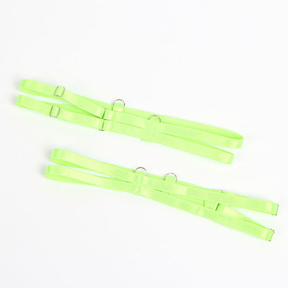 SUBBLIME - 955328 COMPLETE BRA WITH LACE AND GARTER LINES GREEN AND BLUE L/XL