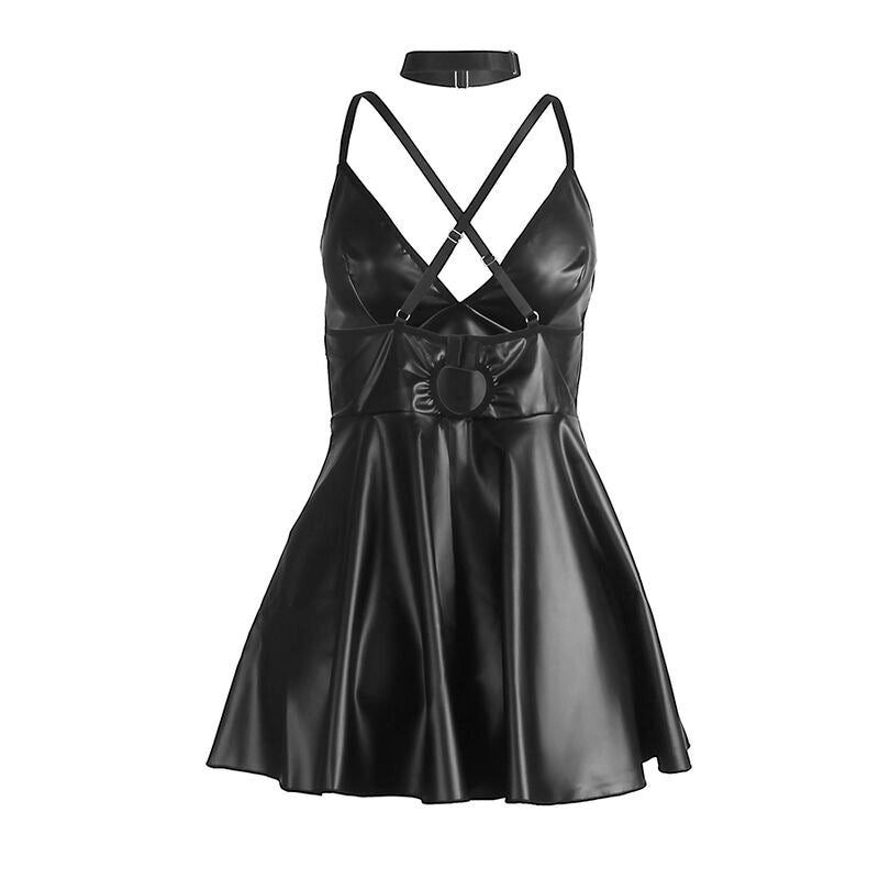 SUBBLIME - 955373 DRESS WITH BLACK LEATHER STRAPS S/M - 6