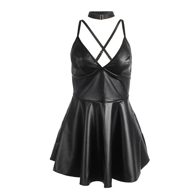 SUBBLIME - 955380 DRESS WITH BLACK LEATHER STRAPS L/XL - 5